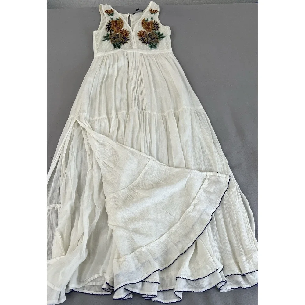 Lulus Tickets To Paradise Embroidered Maxi Dress Women's Sz Small - Picture 13 of 16
